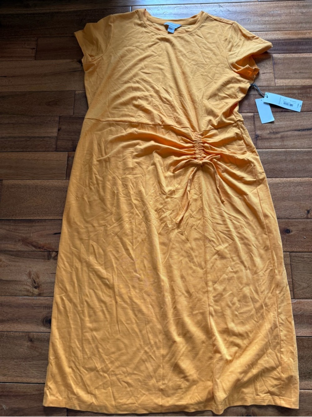 Liz Claiborne Yellow Drawstring Midi Dress